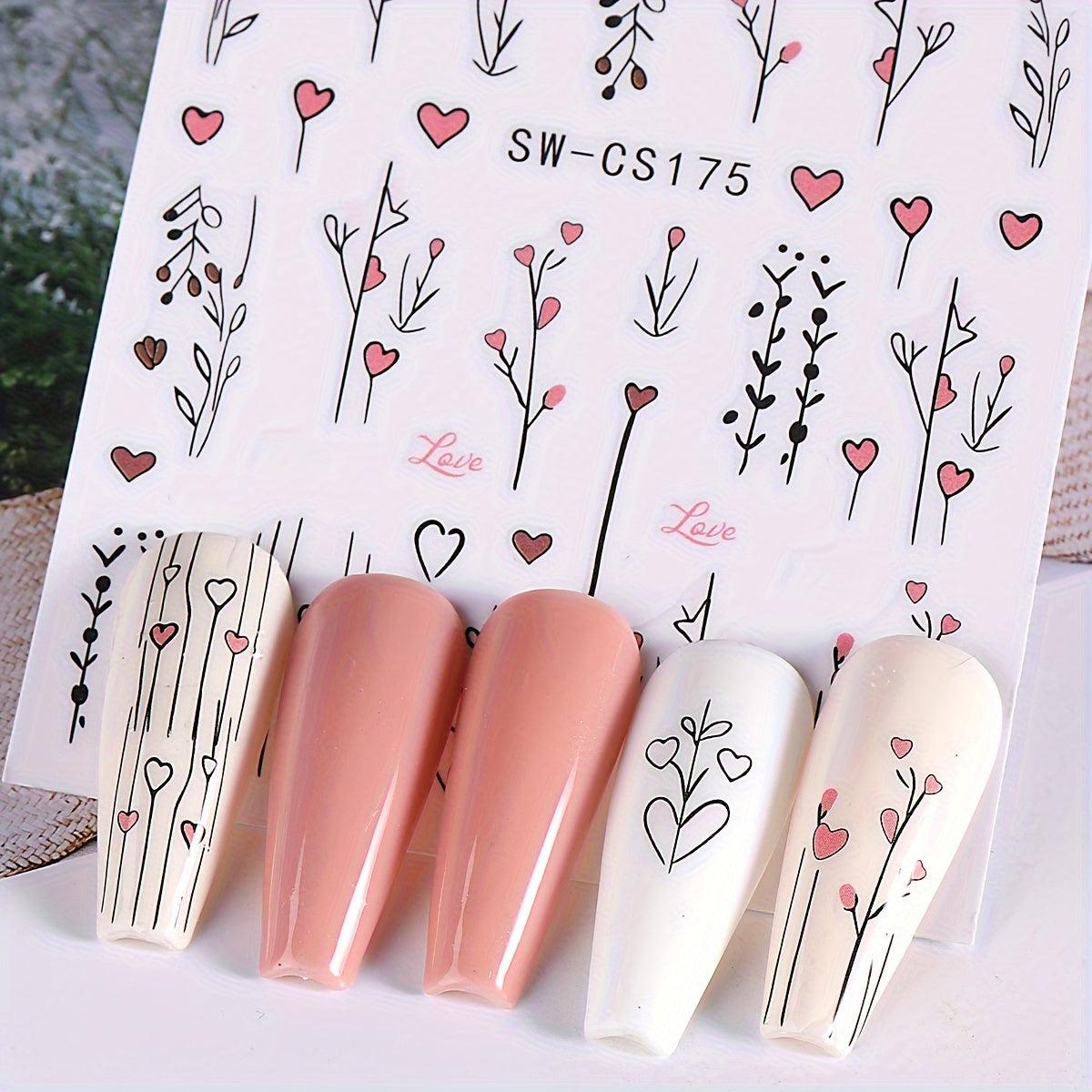 Floral Nail Art Stickers Set of 2 Sheets Self Adhesive Embellish