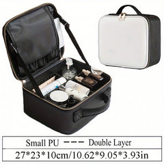 Waterproof Portable Makeup Organizer Bag with Adjustable Dividers
