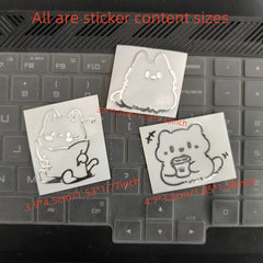 3D Cartoon Cat Pillow Metallic Texture Stickers Waterproof Decorative