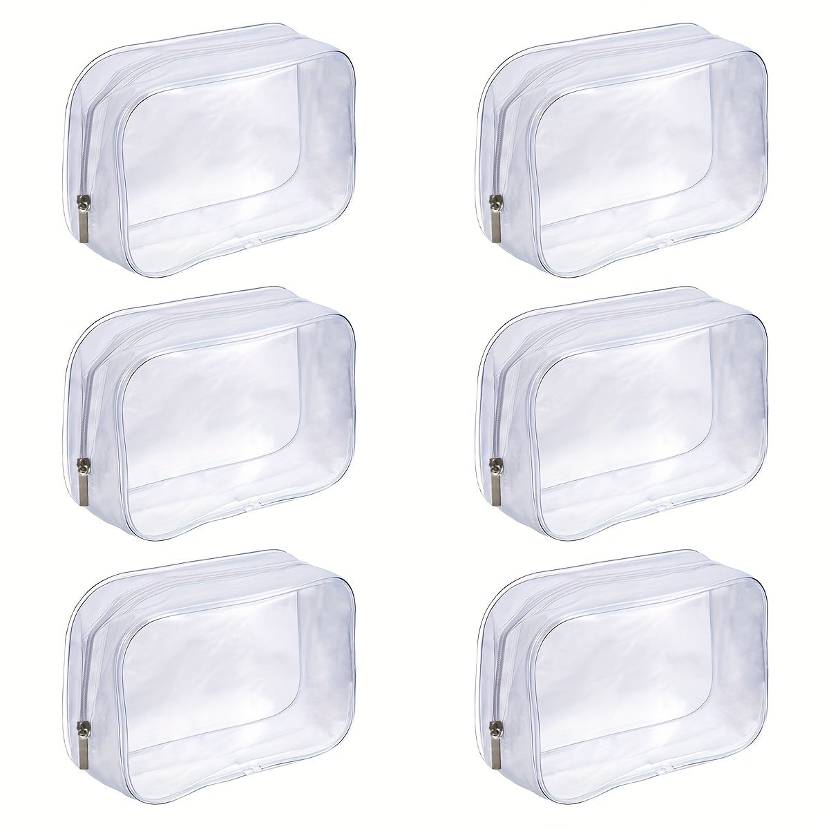 6 Pack Clear Toiletry Carry Pouch Portable Waterproof Cosmetic Bag