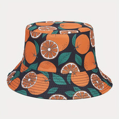 Orange Fruit Double Sided Reversible Bucket Hat
