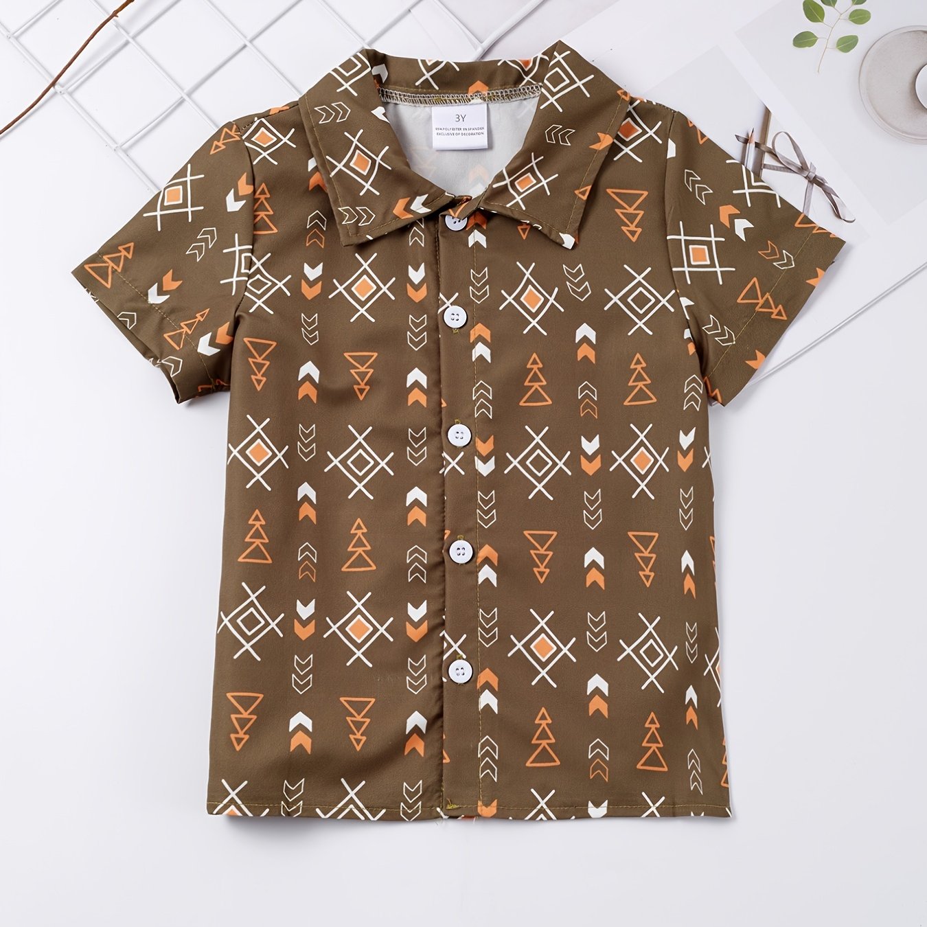 Boys Symbols Shirt Short Sleeves Button
