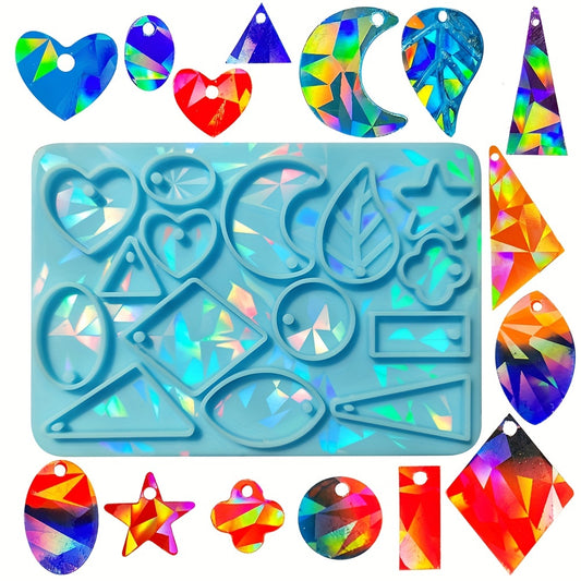 Holographic Laser Pendant Silicone Mold DIY Epoxy Resin Mold