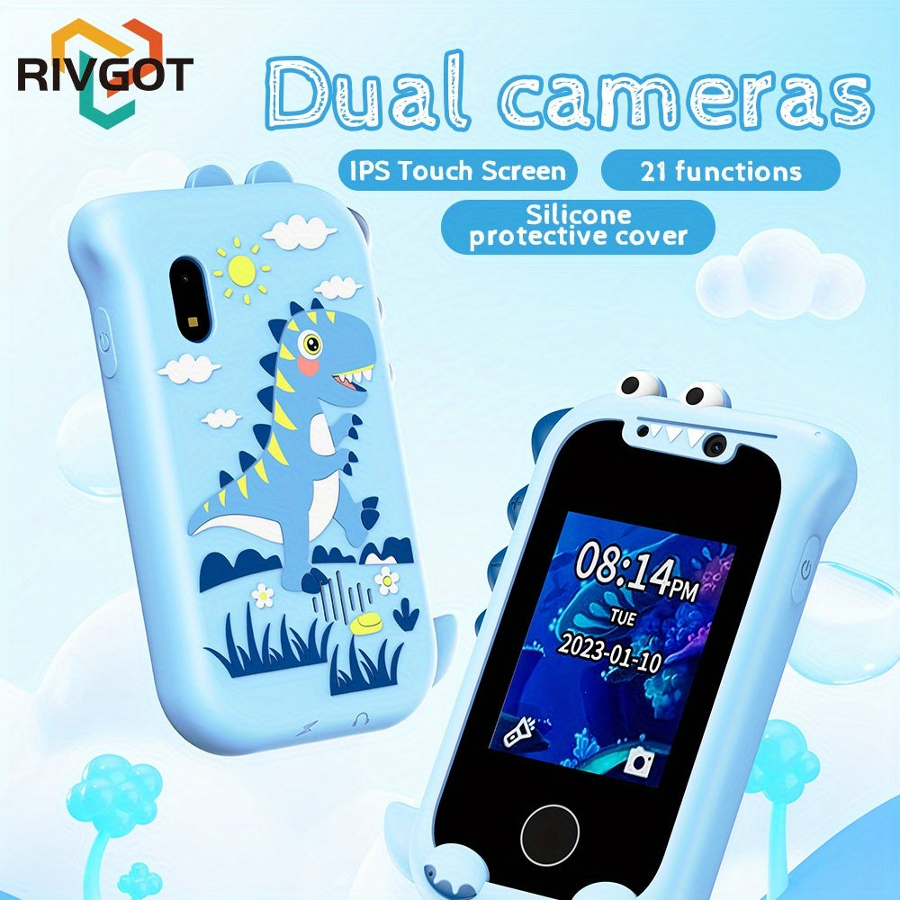 RIVGOT Dual Camera Kids Smartphone Toy with MP3 Player & Educational Games