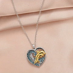 Love Pendant Necklace Dolphin Necklace Men's Anniversary Gift