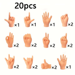 20pcs Mini Finger Hands Beige Puppet Hands for Crafts Pranks Theater Cosplay