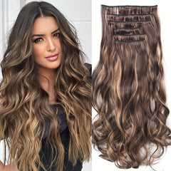 6pcs Body Wave Hair Extensions 55-88cm Double Weft Synthetic Heat Resistance
