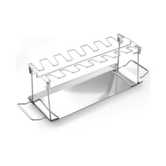 Chicken Leg Rack 14 Slot Stainless Steel with Drip Pan
