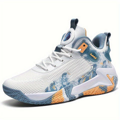 Men's Block Basketball Shoes Comfy Breathable Lace Up Sneakers