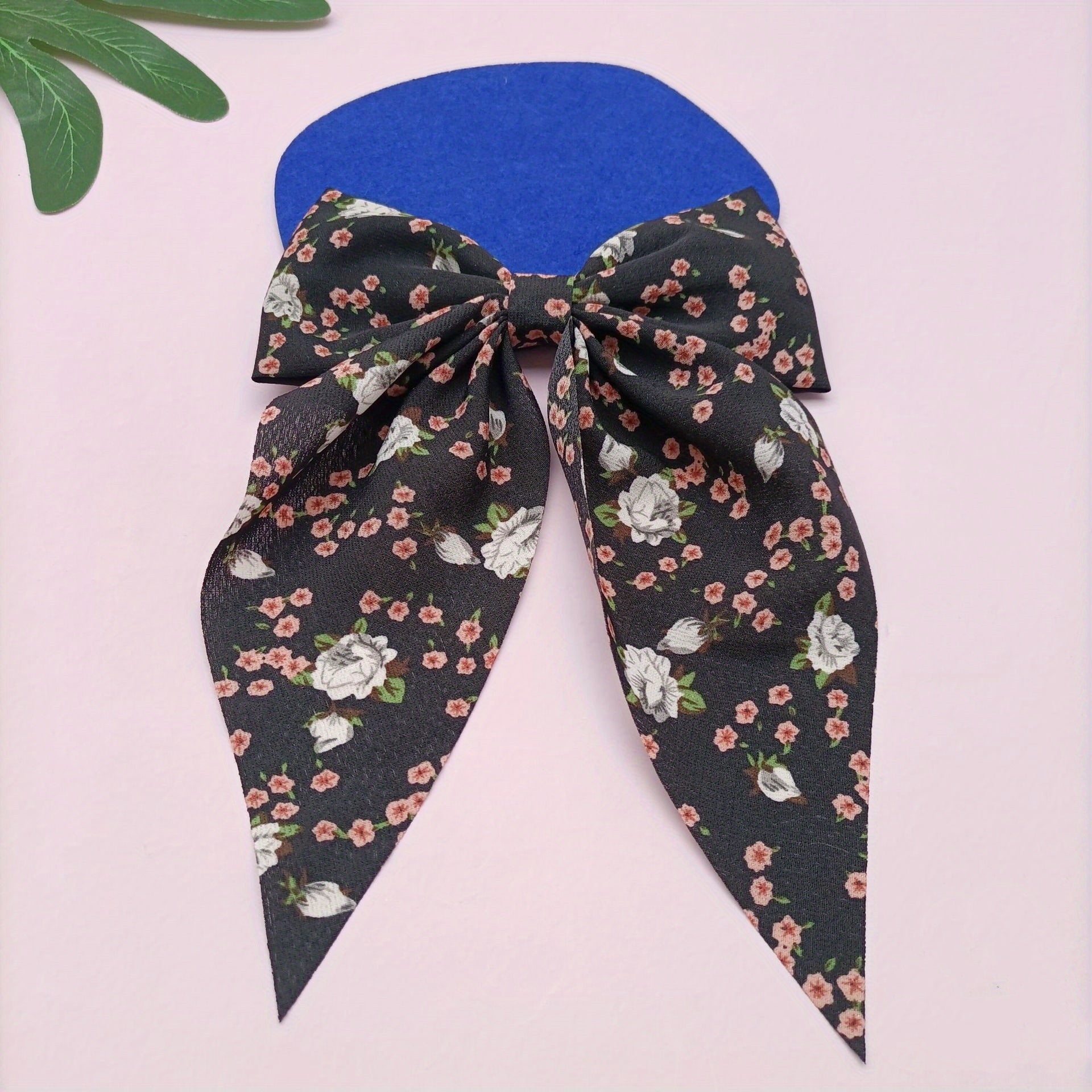 4pcs Floral Streamer Bow Hair Clip for Baby Girls