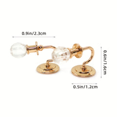 Crystal Wall Lamp Pair Mini Model Ornament Decorative Silvery Golden