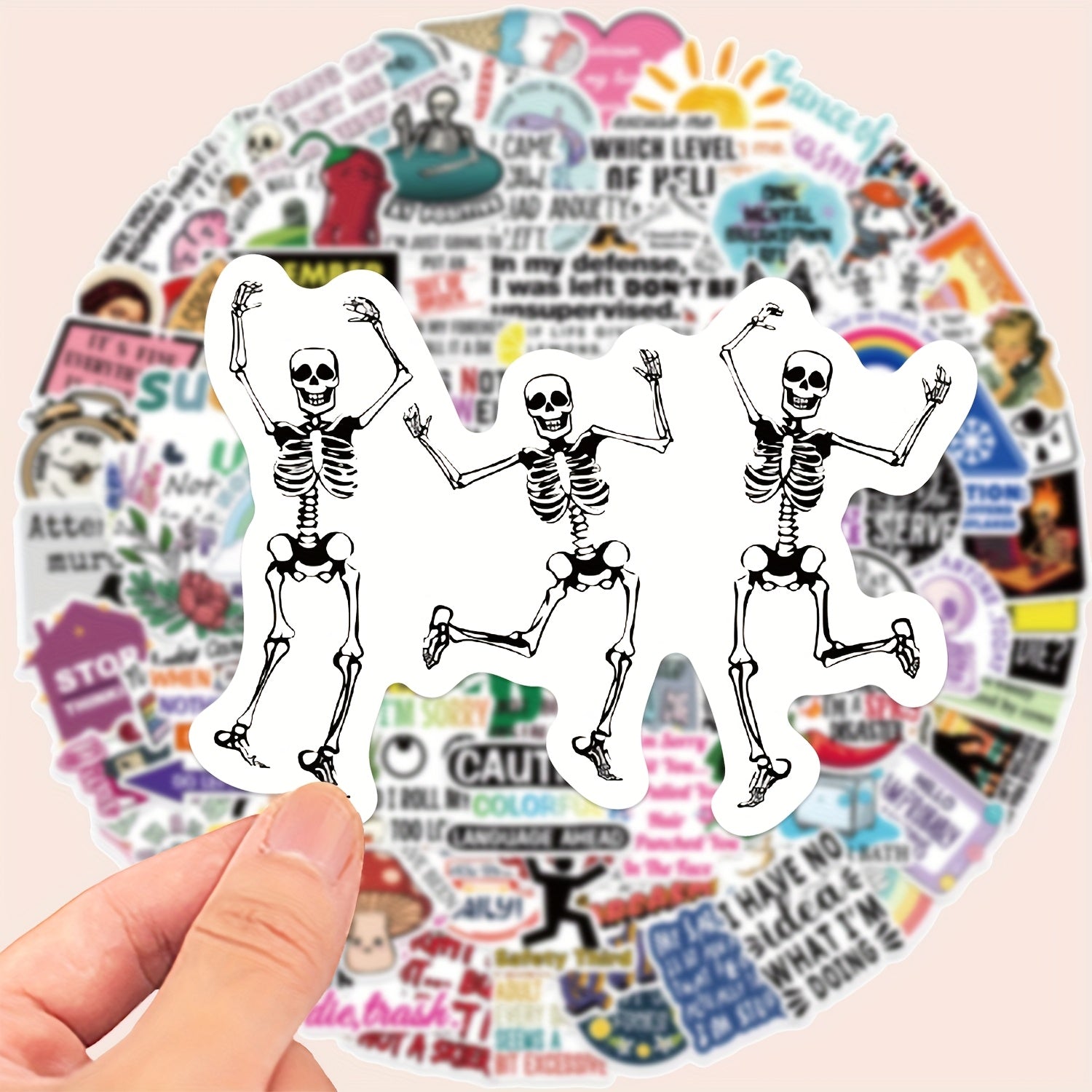 Funny DIY Graffiti Stickers Fun Text Language Decals for Notebook Guitar