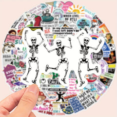 Funny DIY Graffiti Stickers Fun Text Language Decals for Notebook Guitar