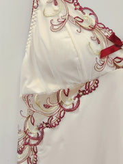 Sexy Lace Slip Dress Deep V Back Bow Detail Women's Lingerie