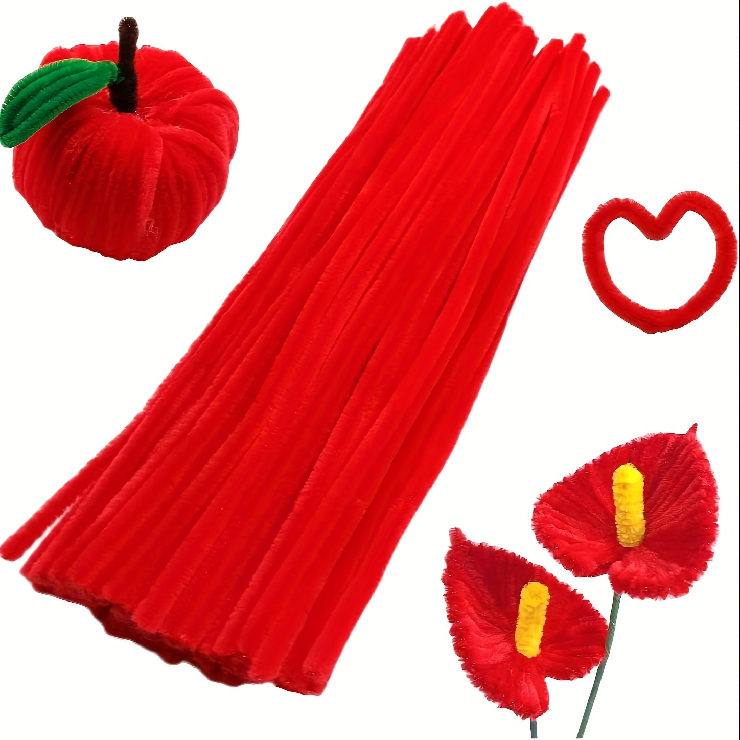 201 Pipe Cleaners Set Red Chenille Stems w/ Craft Tutorial