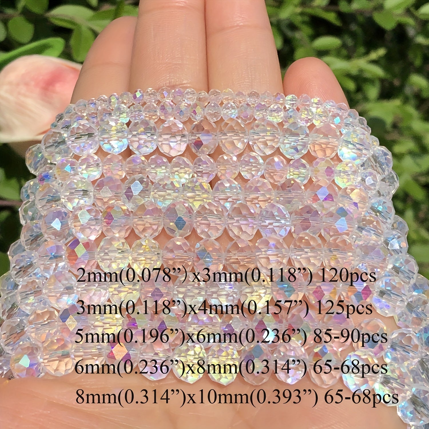 10mm AB Clear Crystal Rondelle Spacer Beads DIY Bracelet Jewelry Making