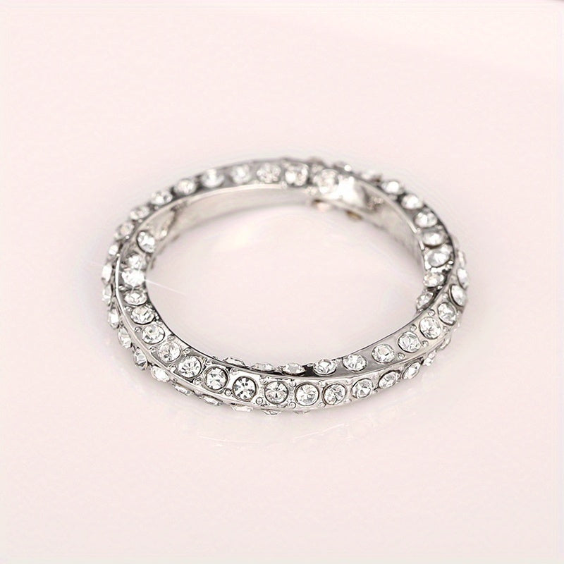 925 Silver Zircon Ring Wedding Promise Eternity Engagement Female Anniversary Gi