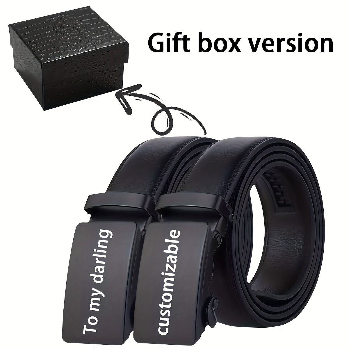 Men's Faux Leather Belt w/ Automatic Buckle for Business/Casual