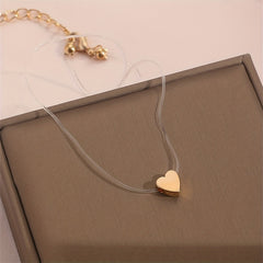 Heart Pendant Necklace with Transparent Fishing Line