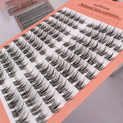 One Piece False Eyelashes Wispy Curling for Natural Sunflower