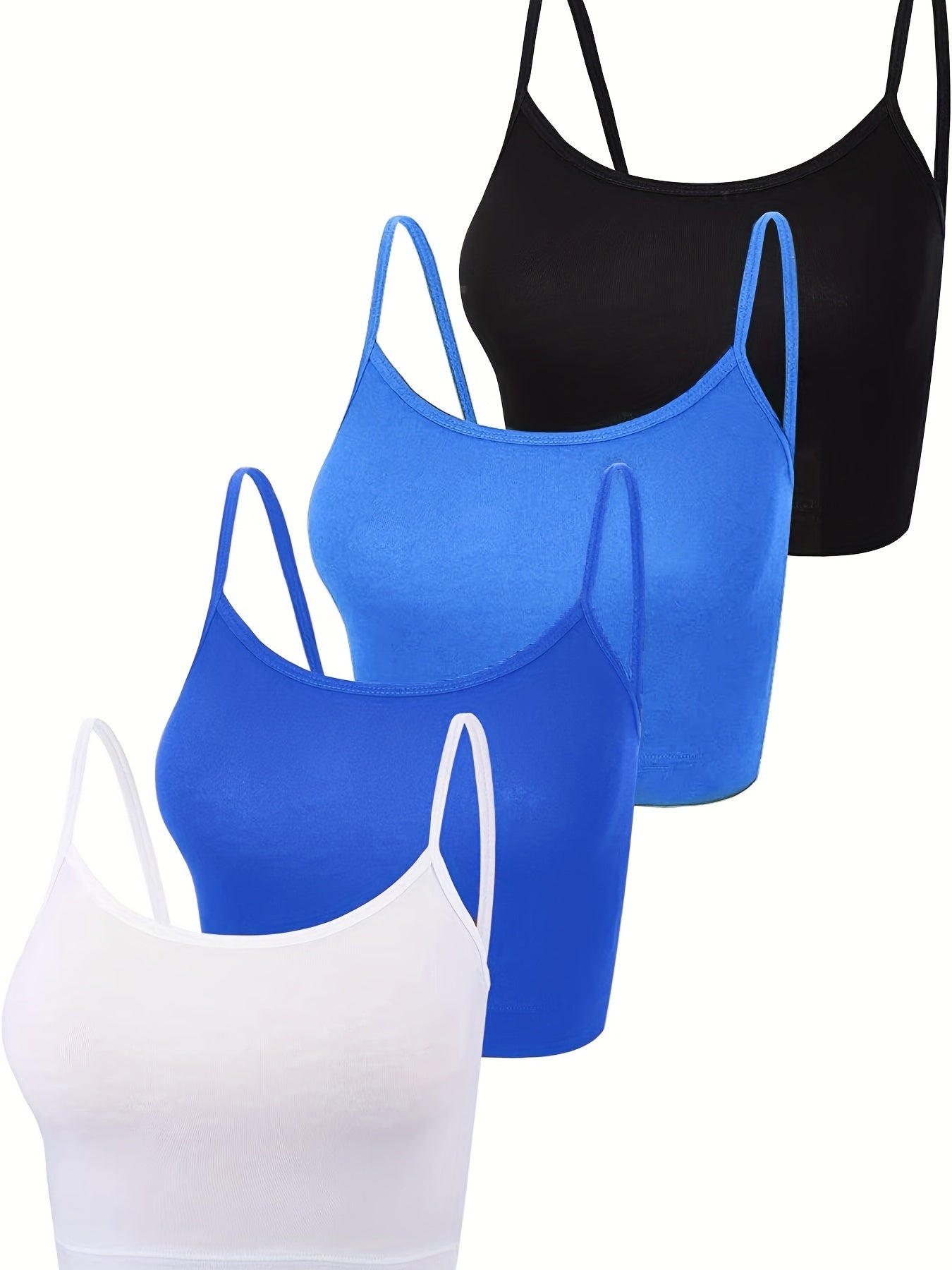 4 Pack Basic Crop Tops Sleeveless Cami Summer Essentials