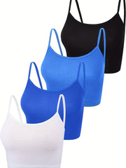 4 Pack Basic Crop Tops Sleeveless Cami Summer Essentials