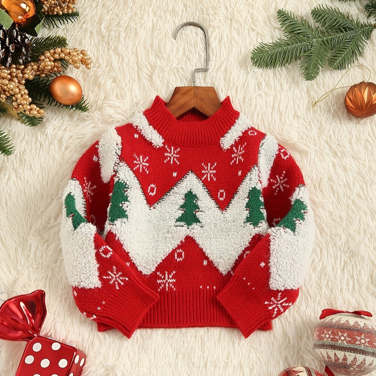 Christmas Kids Knitted Pullover Sweater Top