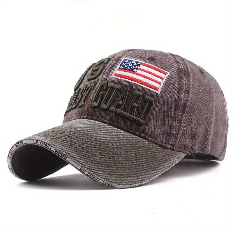 Embroidered Sandwich Brim Baseball Cap All Match Casual Peaked Cap Washed