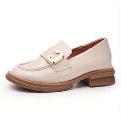Women's Block Heel Loafers Soft Sole Slip On Shoes
