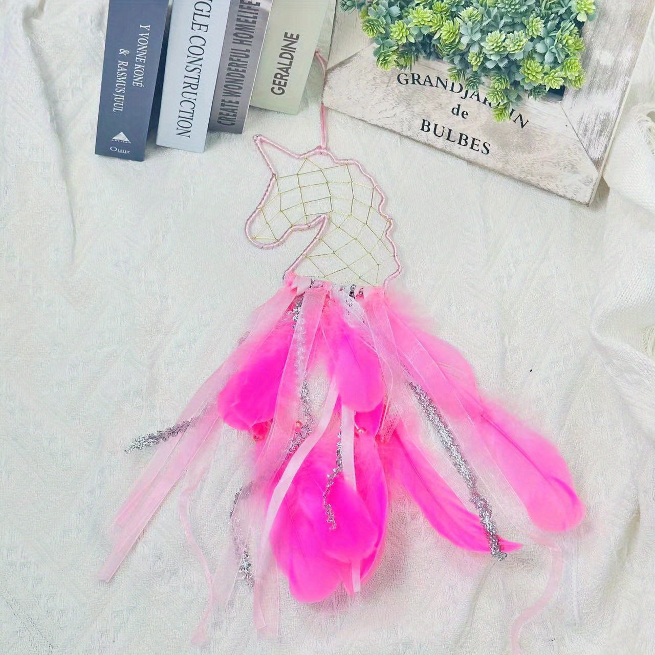 Large Unicorn Dream Catcher With Lights for Girls