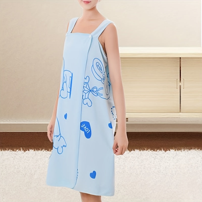 Rabbit Pattern Bath Skirt Quick Drying Microfiber Towel