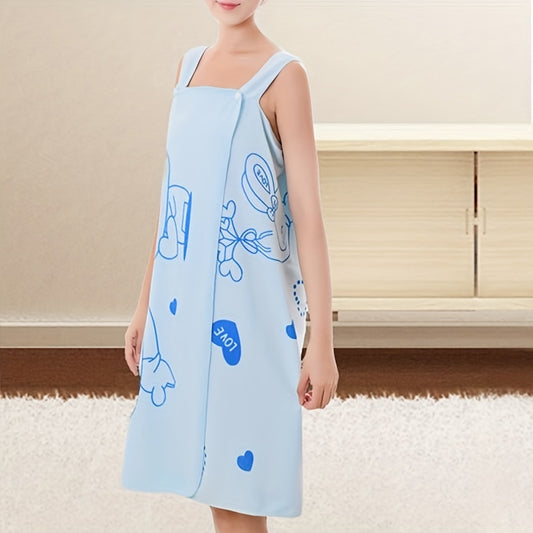 Rabbit Pattern Bath Skirt Quick Drying Microfiber Towel