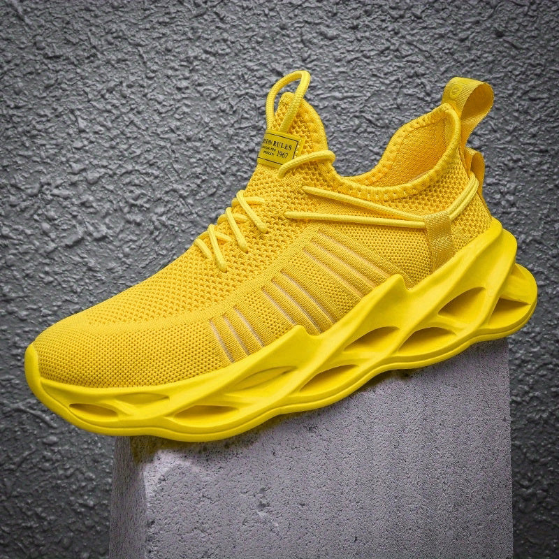 Men's Knit Sneakers Lace Up Casual Shoes