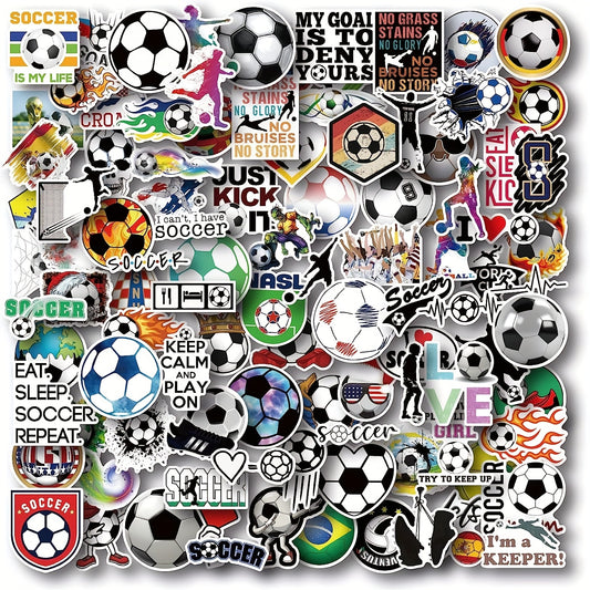 50pcs Football Stickers Vinyl Football Water Bottle Stickers Pack Football