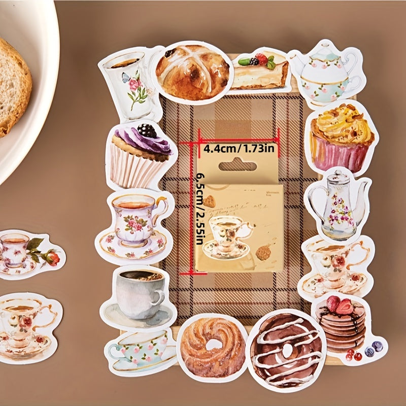 46pcs Afternoon Tea Decorative Stationery Stickers Set Scrapbooking DIY Album