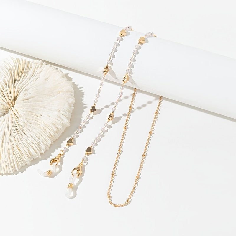 Stylish Glasses Chain Pearl Mask Chain Cross Crown Pendants