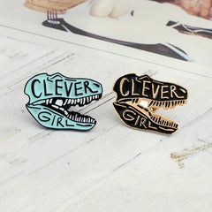 Jurassic T-Rex Skull Brooch Clever Girl Dinosaur Skeleton Pin
