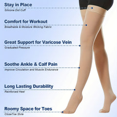Size Up 15-20mmHg Anti-Thrombotic Compression Thigh Socks