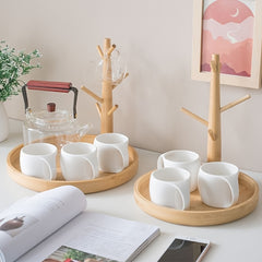 Bamboo Cup Holder Tree Branch Shape Hanging Cup Holder