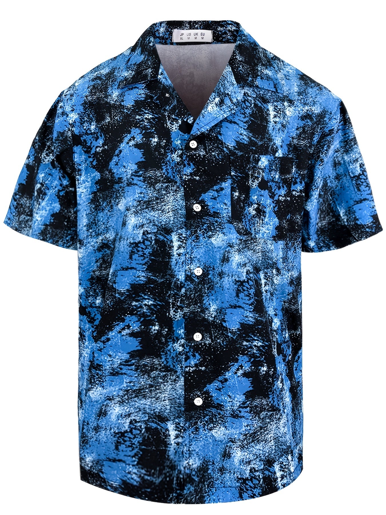 Spiral Dye Hawaiian Shirt Men's Casual Button Up Short Sleeve Shirt
