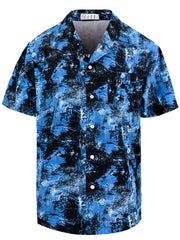 Spiral Dye Hawaiian Shirt Men's Casual Button Up Short Sleeve Shirt