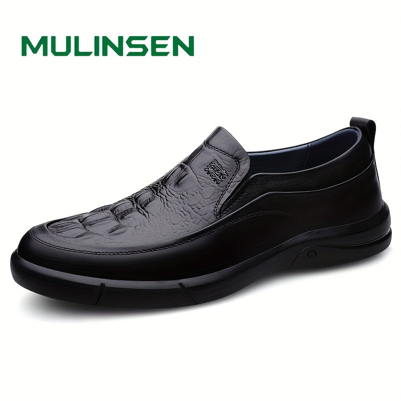 Men's Soft Thick Sole PU Leather Loafer Shoes Comfy Slip On Shoes