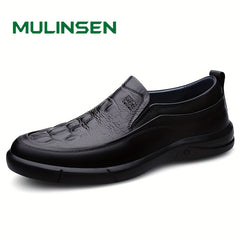 Men's Soft Thick Sole PU Leather Loafer Shoes Comfy Slip On Shoes