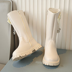 Bowknot Comfortable Boots For Girls Soft Warm Plus Fleece Boots