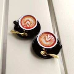 6pcs Double Coffee Cup Set, Plate & Spoon, Various Patterns