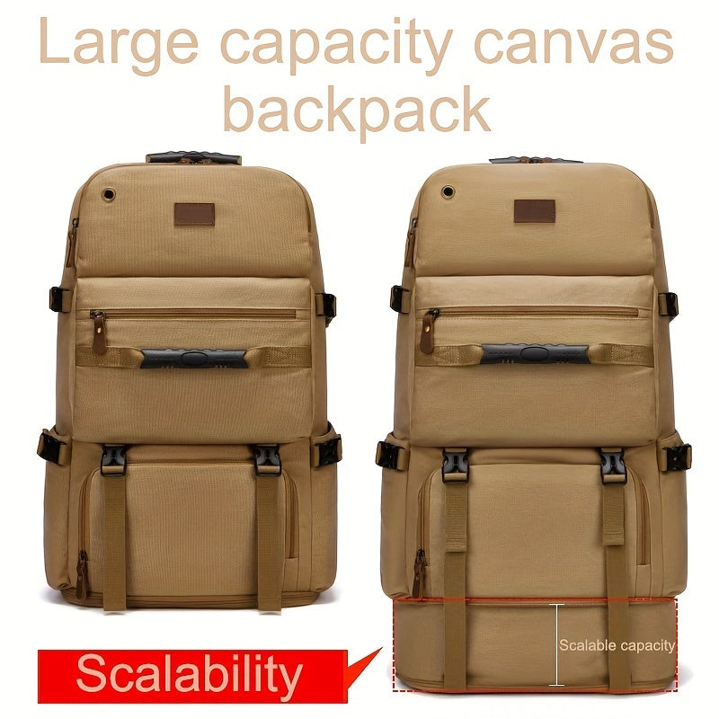 Canvas Backpack With Shoe Compartment Travel Boarding Backpack