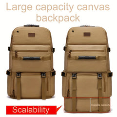 Canvas Backpack With Shoe Compartment Travel Boarding Backpack
