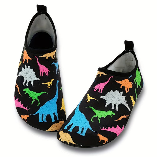 Dinosaur Aqua Socks for Kids Quick Dry Non Slip Soft Water Shoes