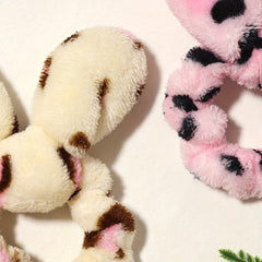 Y2K Plush Leopard Hair Band for Women