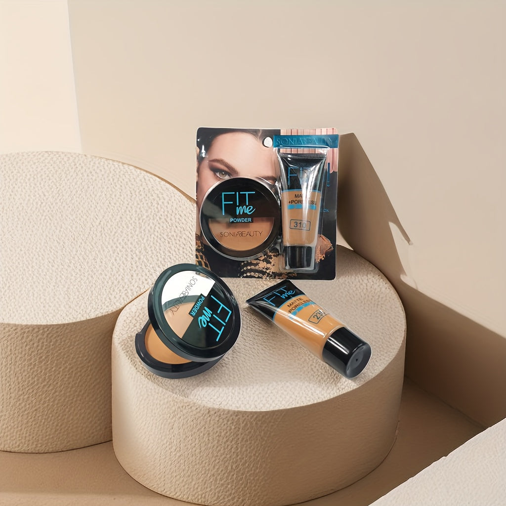 2 in 1 Liquid Foundation & Concealer Powder for Dark Skin